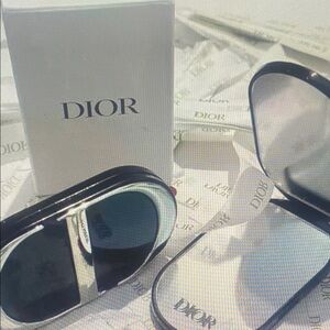 Dior New CD Logo Makeup Mirror with Phone Holder Stand Dual Mirror 3M